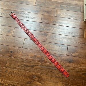 Linea pelle size L vibrant Red Cutout Belt